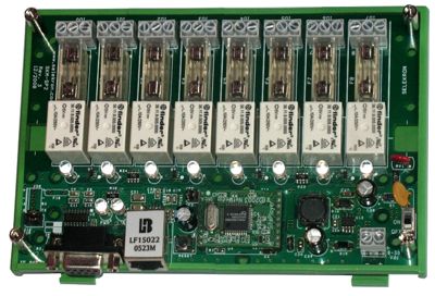 Ethernet relay module. Din rail mount